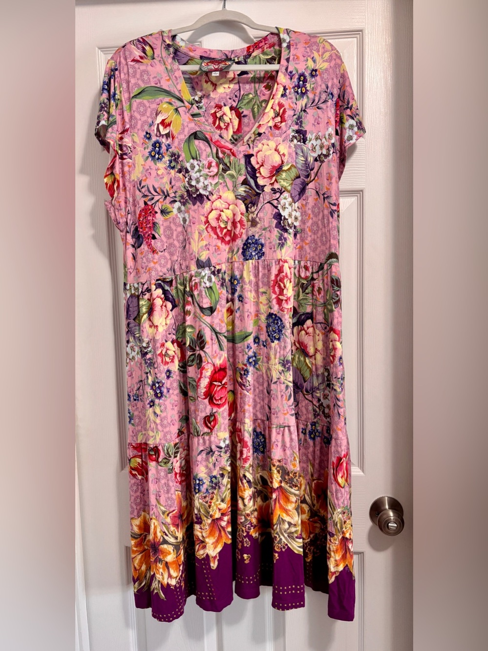 Johnny Was Topiary Tiered Tea Length Dress- NWOT Sz XL - Picture 2 of 4